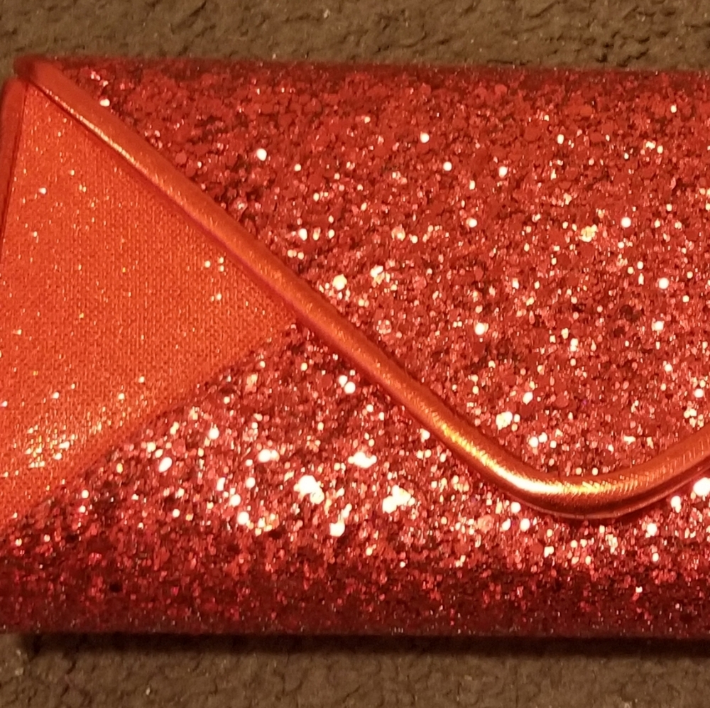 Red Glitter clutch bag